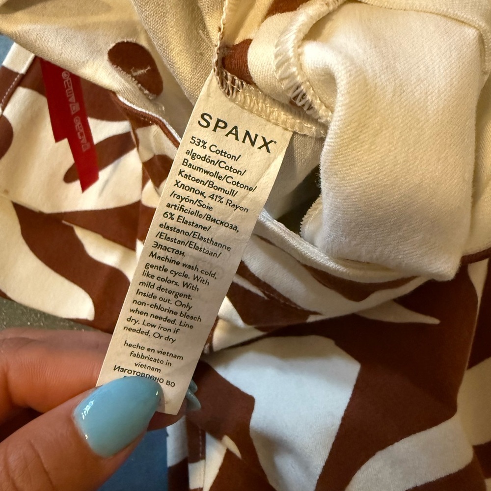 SPANX Zebra Print Pants in Brown and Cream - Picture 8 of 8